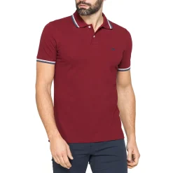 Polo da Uomo bordeaux a maniche corte con profili rigati Carrera Jeans