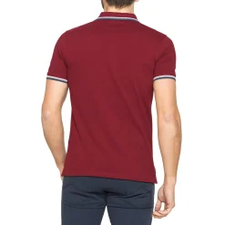 Polo da Uomo bordeaux a maniche corte con profili rigati Carrera Jeans
