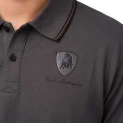 Polo da uomo grigia con logo Tonino Lamborghini