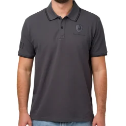 Polo da uomo grigia con logo Tonino Lamborghini