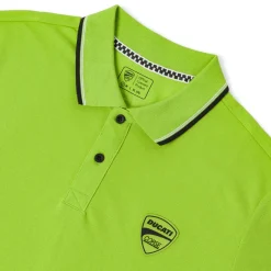 Polo sportiva Uomo verde con profili a contrasto e logo Ducati Corse