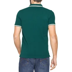 Polo verde da Uomo a maniche corte con bordi a contrasto Carrera Jeans