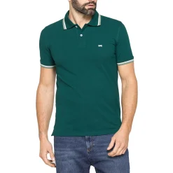 Polo verde da Uomo a maniche corte con bordi a contrasto Carrera Jeans