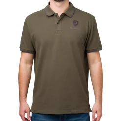 Polo verde militare da uomo Tonino Lamborghini con logo