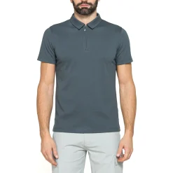 Polo verde minilitare da Uomo a maniche corte con zip Carrera Jeans