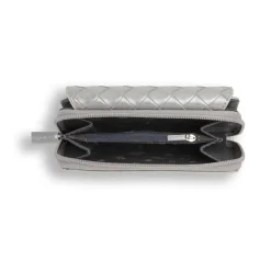 Portafoglio Argento da Donna con patta effetto intrecciato Naj Oleari