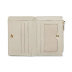 Portafoglio beige da Donna con effetto grana e taschino Lora Ferres