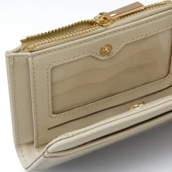 Portafoglio beige da Donna con effetto grana e taschino Lora Ferres
