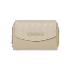 Portafoglio Beige da Donna con patta effetto intrecciato Naj Oleari