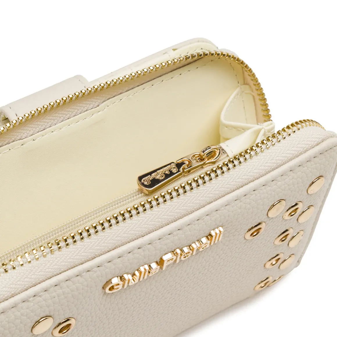 Portafoglio beige da Donna con borchie dorate Giulia Pieralli