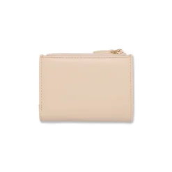 Portafoglio Beige da Donna con dettagli effetto paglia e logo Lora Ferres