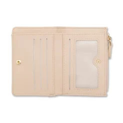 Portafoglio Beige da Donna con dettagli effetto paglia e logo Lora Ferres
