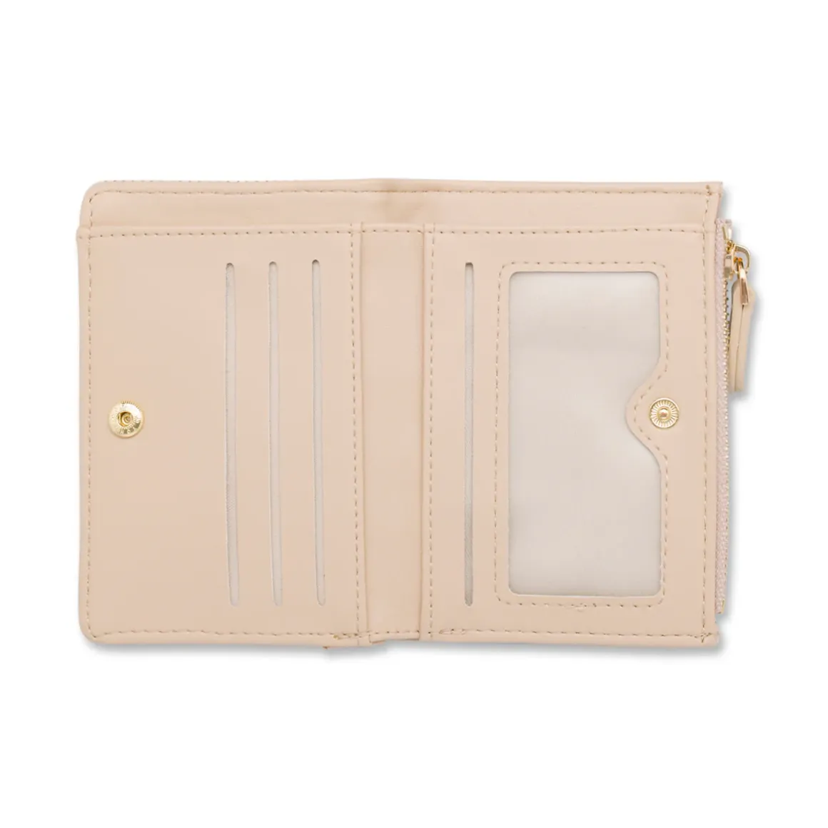 Portafoglio Beige da Donna con dettagli effetto paglia e logo Lora Ferres