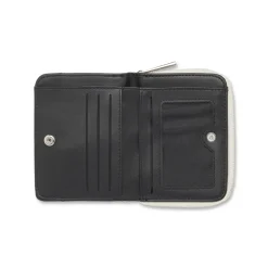 Portafoglio Bianco con interno nero da Donna con zip Lora Ferres