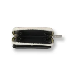 Portafoglio Bianco con interno nero da Donna con zip Lora Ferres