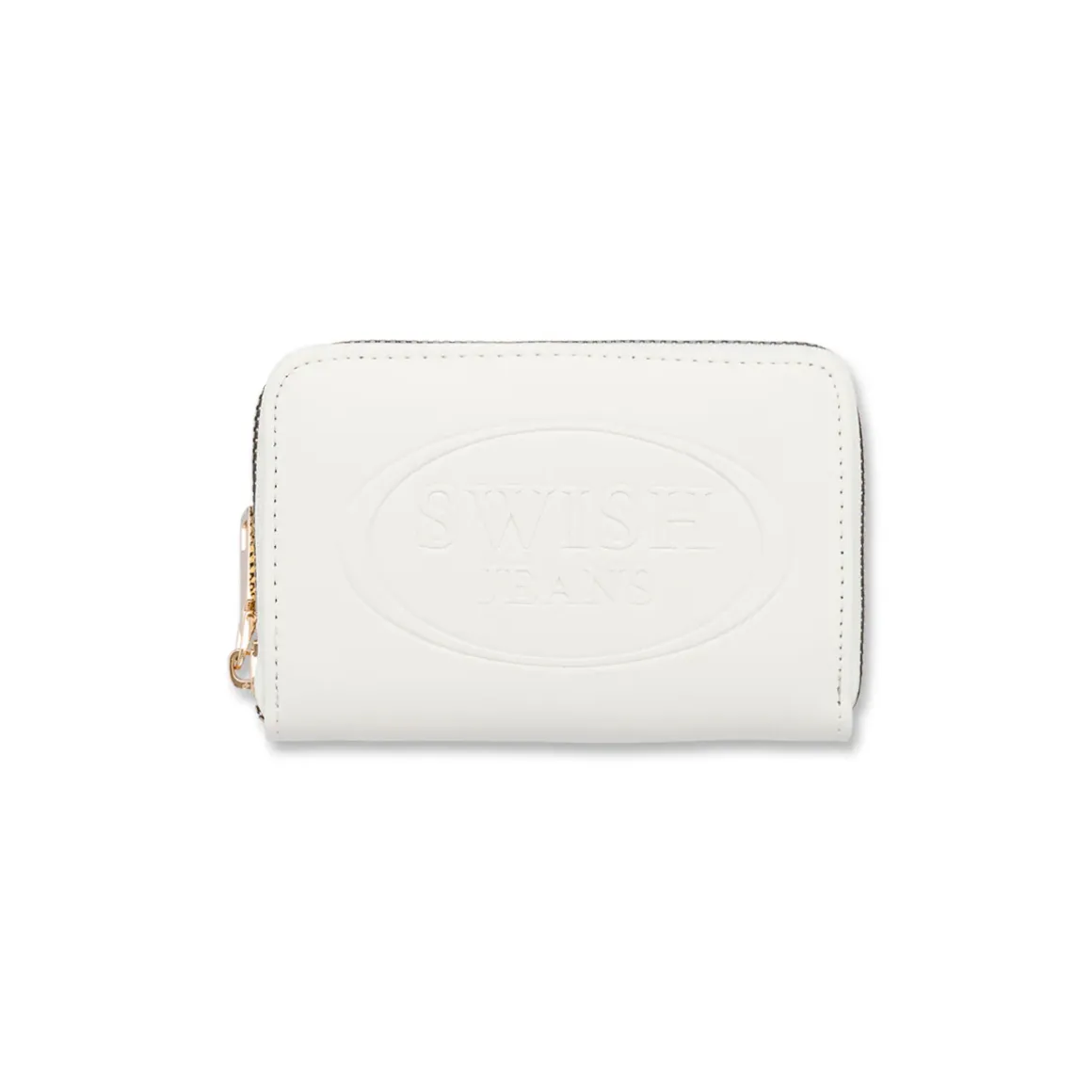 Portafoglio bianco da Donna con zip e logo Swish Jeans