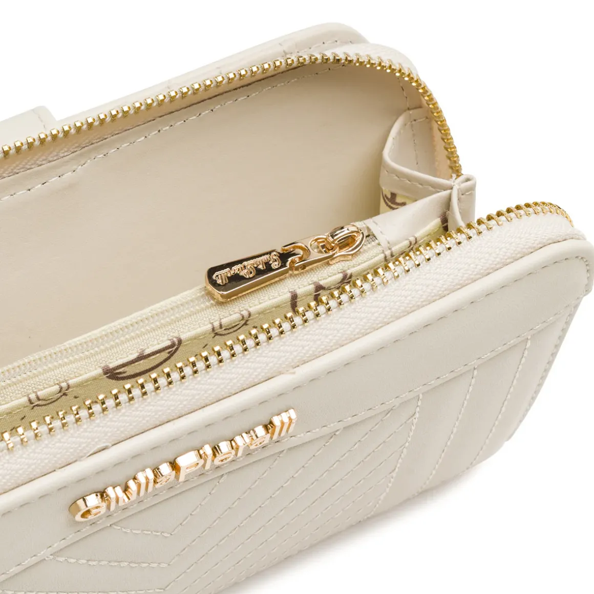 Portafoglio bianco off-white Donna con trama trapuntata Giulia Pieralli