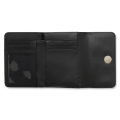 Portafoglio da Donna a righe effetto paglia nero e beige Lora Ferres
