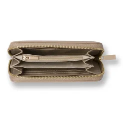 Portafoglio da Donna Beige con chiusura zip-around Lora Ferres