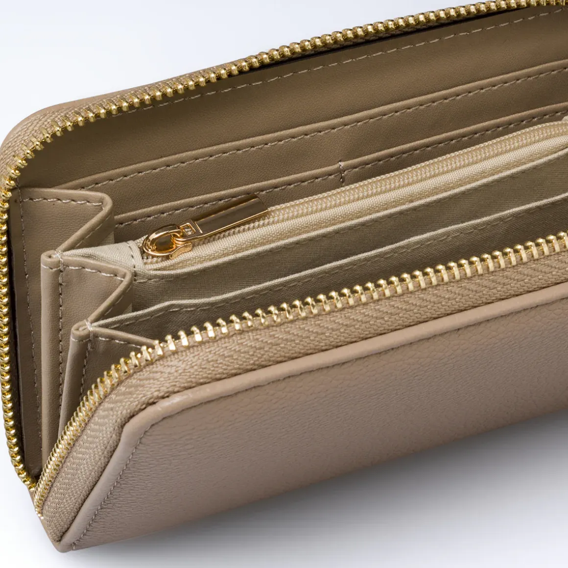 Portafoglio da Donna Beige con chiusura zip-around Lora Ferres