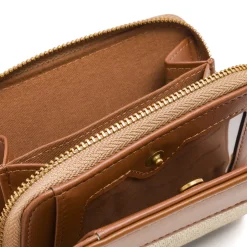 Portafoglio da Donna Marrone e Beige con scomparti e zip Lora Ferres