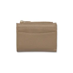 Portafoglio da Donna taupe effetto martellato con zip Lora Ferres
