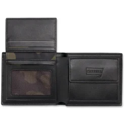 Portafoglio da uomo nero Carrera Jeans con tasche varie