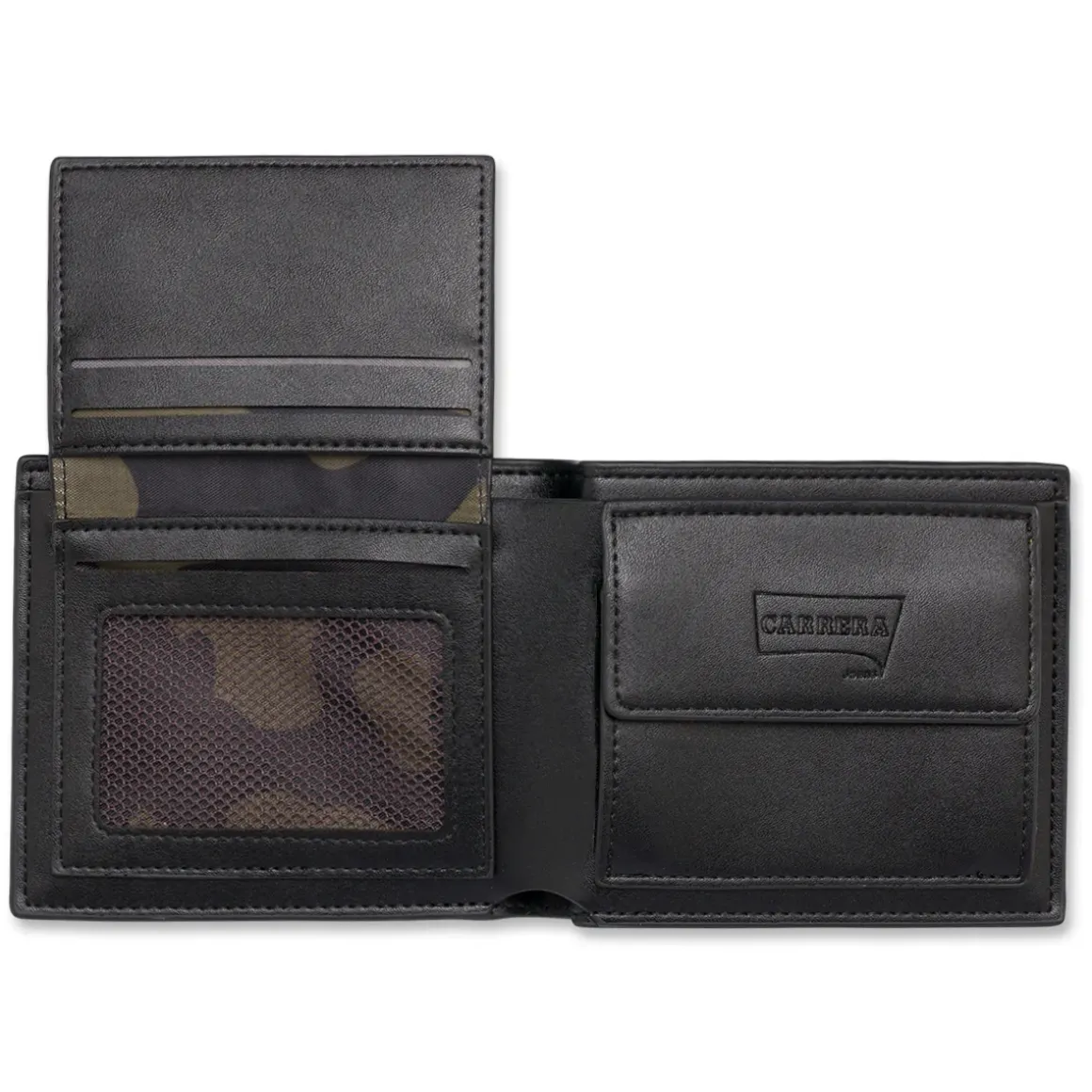 Portafoglio da uomo nero Carrera Jeans con tasche varie