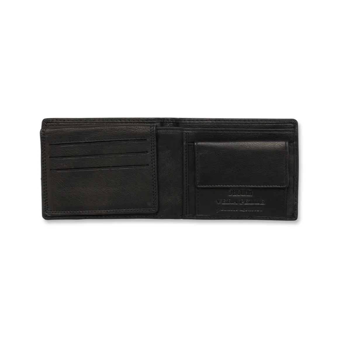 Portafoglio da uomo nero in pelle con logo metallico Jaguar