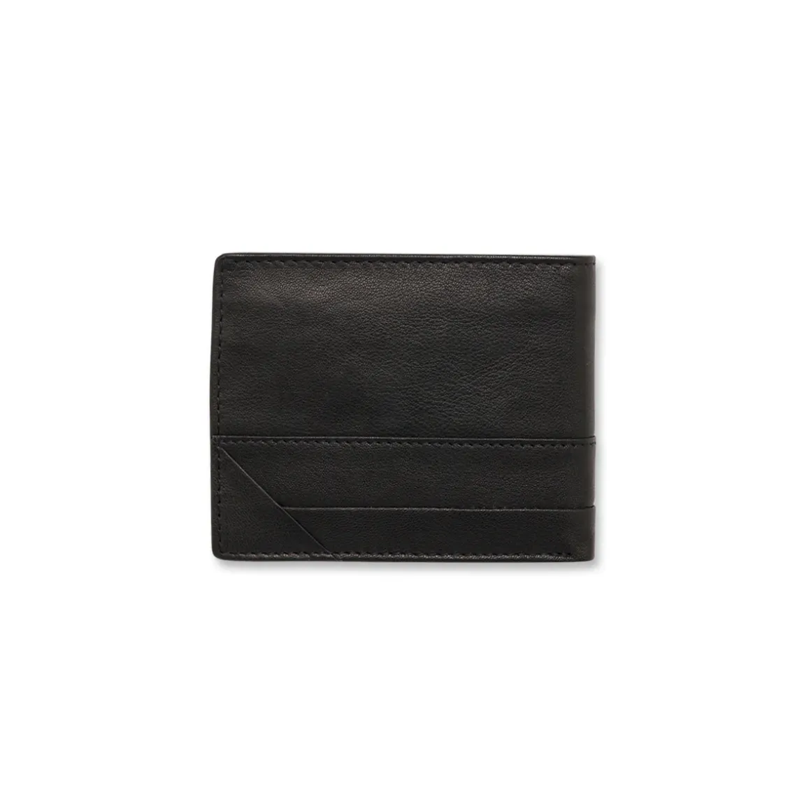 Portafoglio da uomo nero in pelle con logo metallico Jaguar