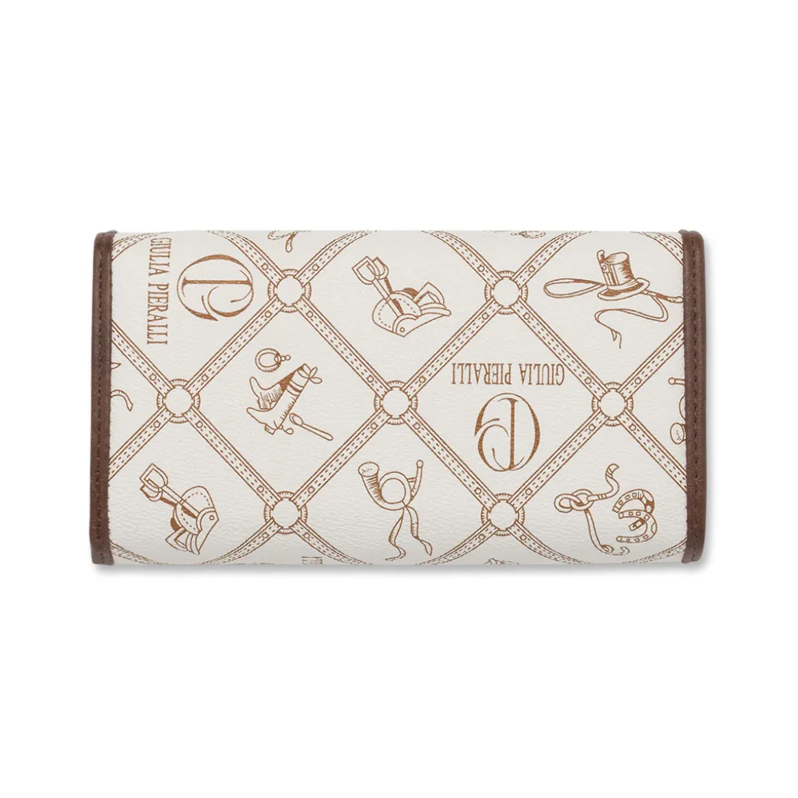 Portafoglio Donna beige e marrone con stampa equestre Giulia Pieralli