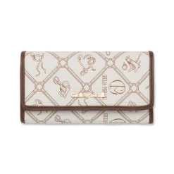 Portafoglio Donna beige e marrone con stampa equestre Giulia Pieralli