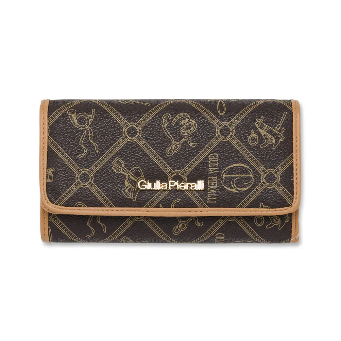 Portafoglio grande Donna marrone con stampa monogram Giulia Pieralli
