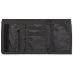 Portafoglio in tessuto nero con chiusura a strappo e logo rosso Ducati Corse