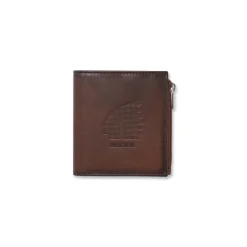 Portafoglio marrone da Uomo in vera pelle con zip Americanino