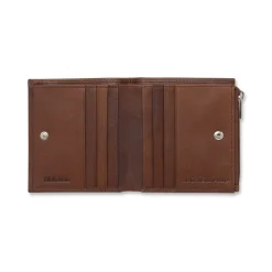 Portafoglio marrone da Uomo in vera pelle con zip Americanino