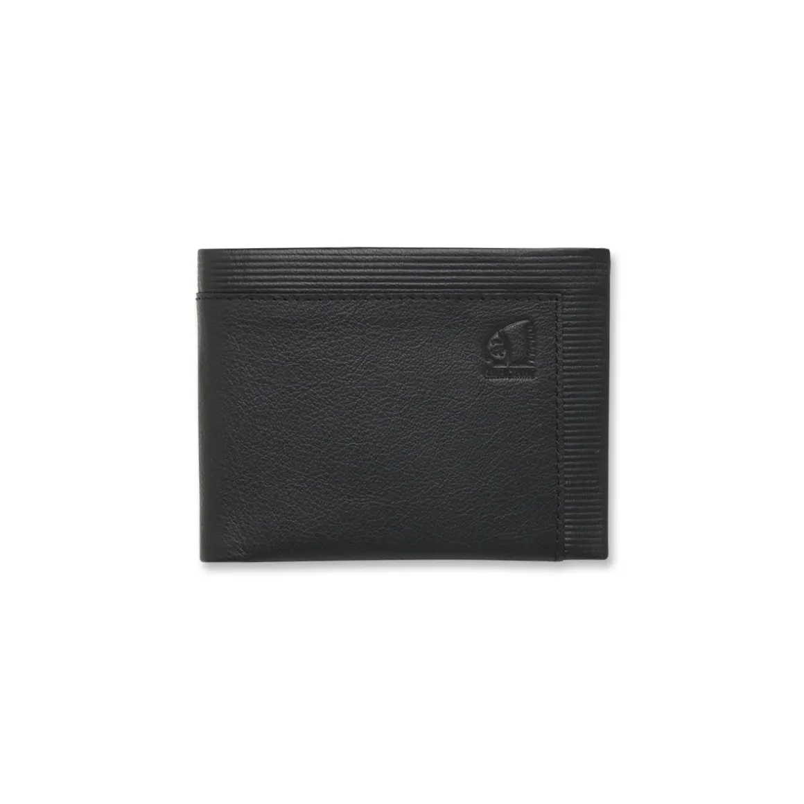 Portafoglio nero da Uomo in vera pelle con inserto texture Americanino