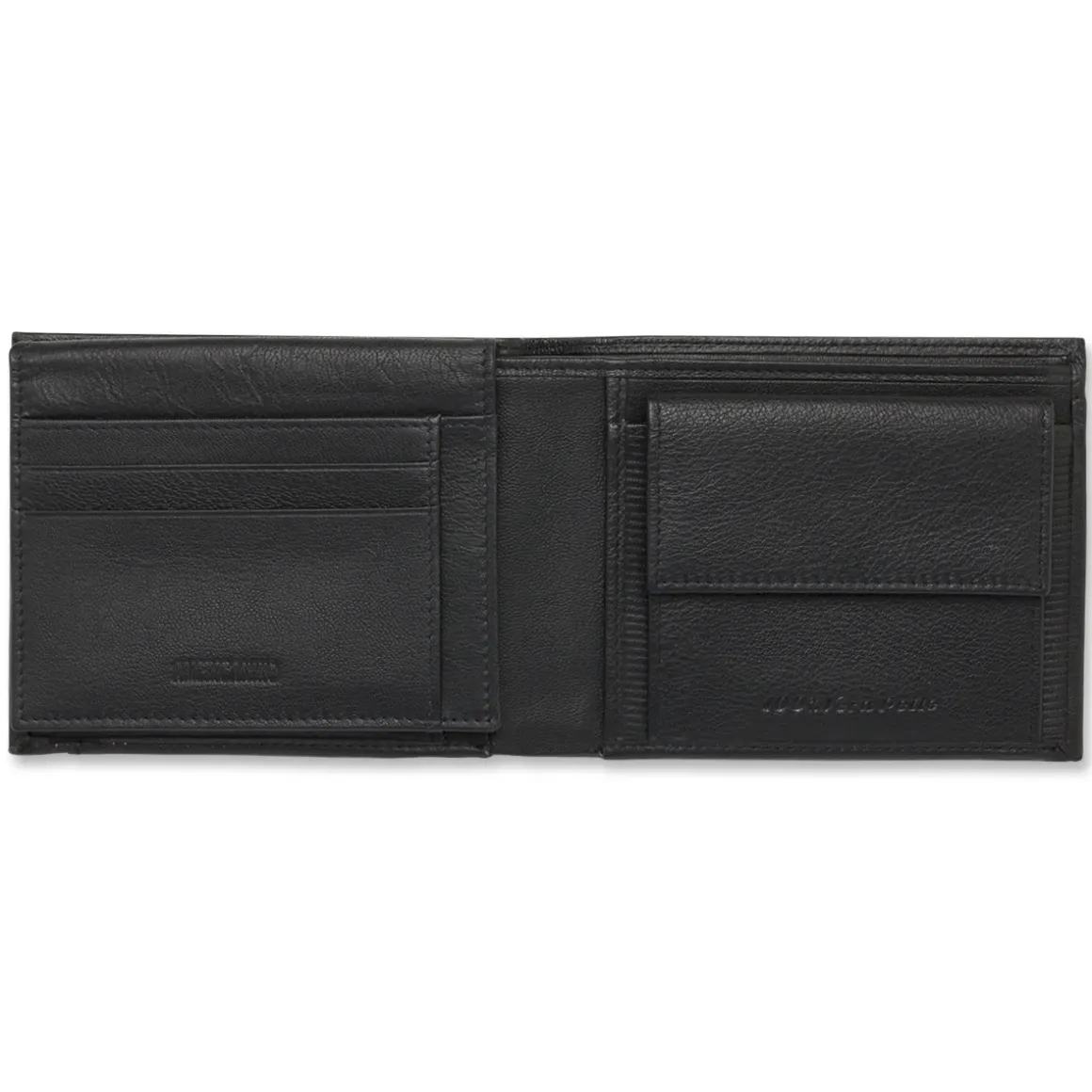 Portafoglio nero da Uomo in vera pelle con inserto texture Americanino