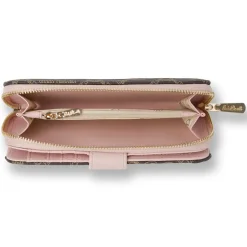 Portafoglio rosa da Donna con stampa monogram e zip Giulia Pieralli