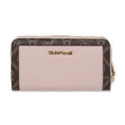 Portafoglio rosa da Donna con stampa monogram e zip Giulia Pieralli
