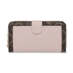 Portafoglio rosa da Donna con stampa monogram e zip Giulia Pieralli