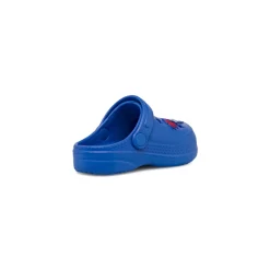 Sabot blu da Bambino con cinturino posteriore e applicazioni Spiderman