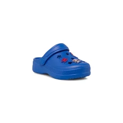 Sabot blu da Bambino con cinturino posteriore e applicazioni Spiderman