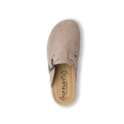 Sabot marroni da Donna in pelle effetto scamosciato con fibbia regolabile Fly Flot