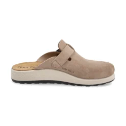 Sabot marroni da Donna in pelle effetto scamosciato con fibbia regolabile Fly Flot