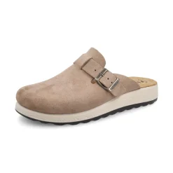 Sabot marroni da Donna in pelle effetto scamosciato con fibbia regolabile Fly Flot