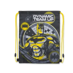 Sacca Batman Nera e gialla con stampa e chiusura con coulisse