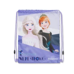 Sacca Disney Frozen II viola con Elsa e Anna e chiusura con coulisse
