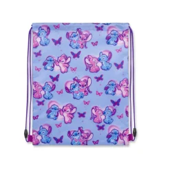 Sacca Disney Stitch & Angel Viola e azzurra con cuori e farfalle
