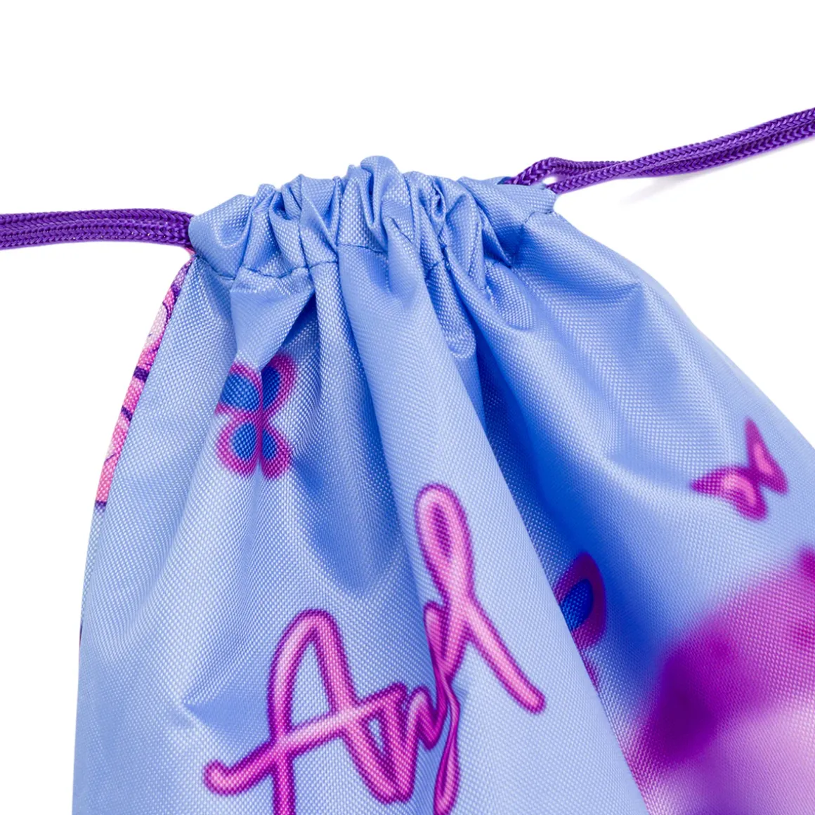 Sacca Disney Stitch & Angel Viola e azzurra con cuori e farfalle
